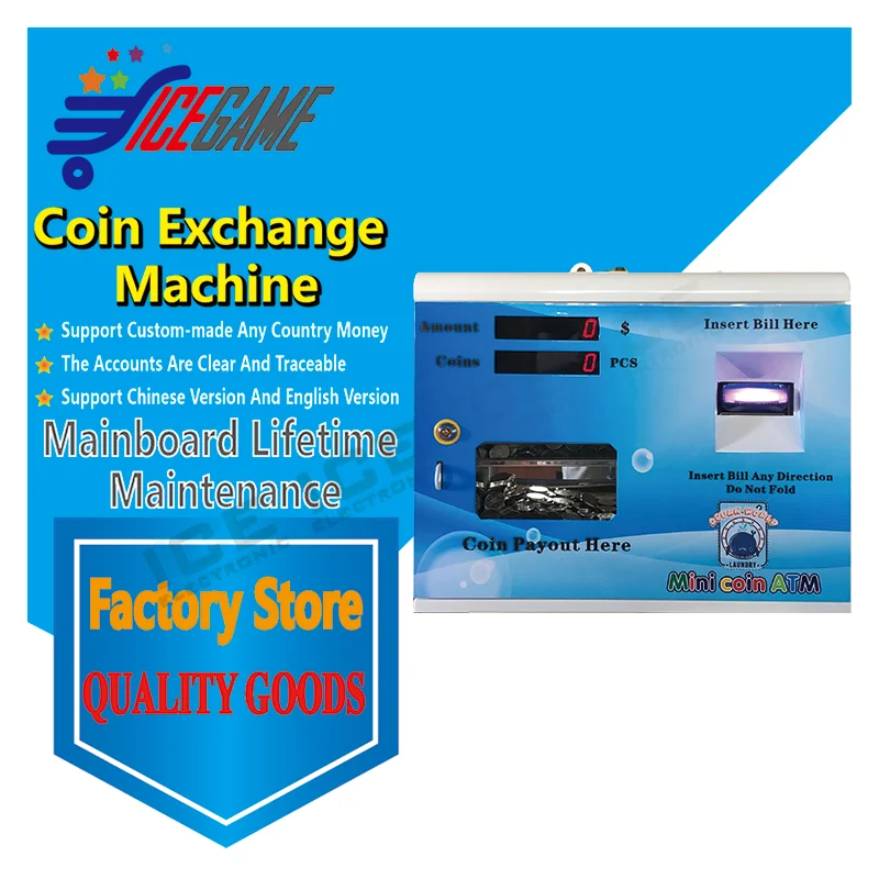 Countertop MINI Multi-Currency Coin Changer Machine | Smart Banknote to Coin & Token Changer for Laundromat