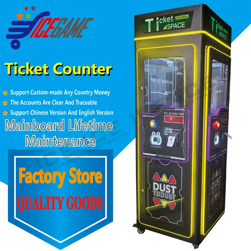 3-Digit Arcade Ticket Counter & Shredder Machine | Ticket Counting & Cutting Machine for Game Centers, Children's Playgrounds